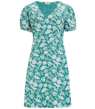 Sugarhill Brighton Annette V-neck jersey dress Dinosaur Stamp