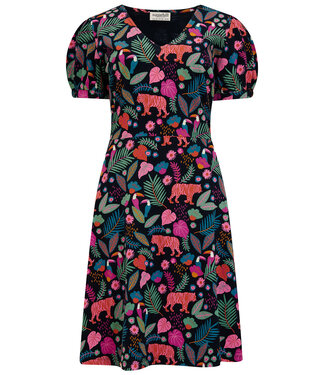 Sugarhill Brighton Annette V-neck jersey dress - tigers & tucans