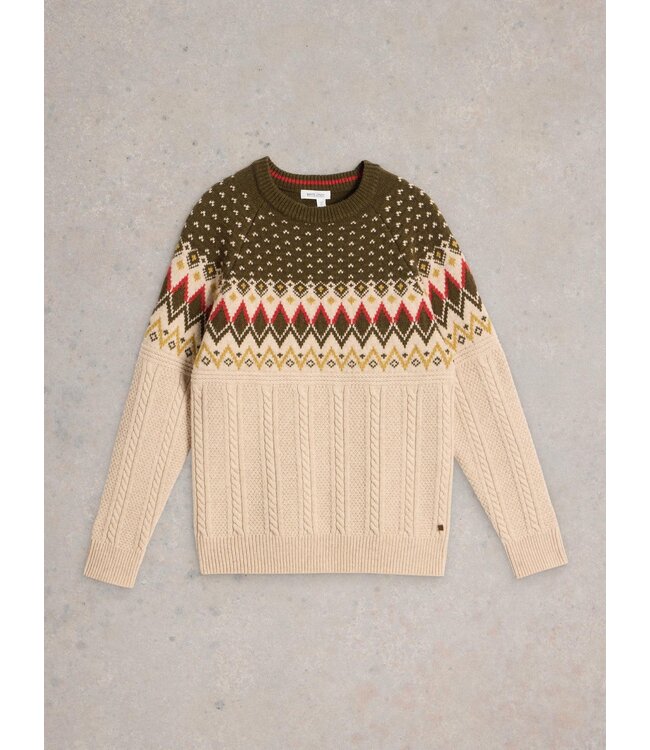 Cable Fairisle Crew Neck