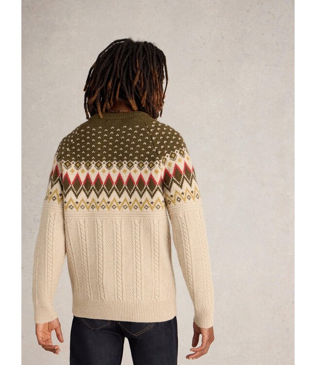 Cable Fairisle Crew Neck