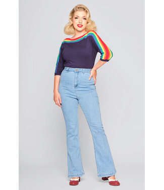 Collectif Dona Rainbow Dreamer Jeans -  bleached denim