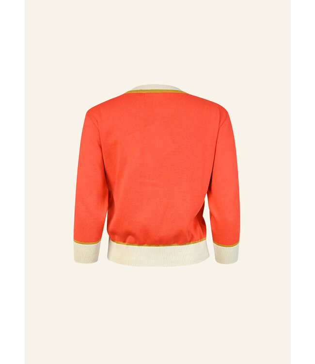 Vera - Coral Leaping Tigers Cardigan