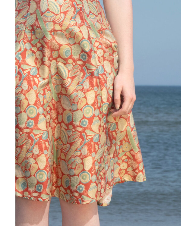 Rita Long-sleeve - Dark Coral Shells Dress