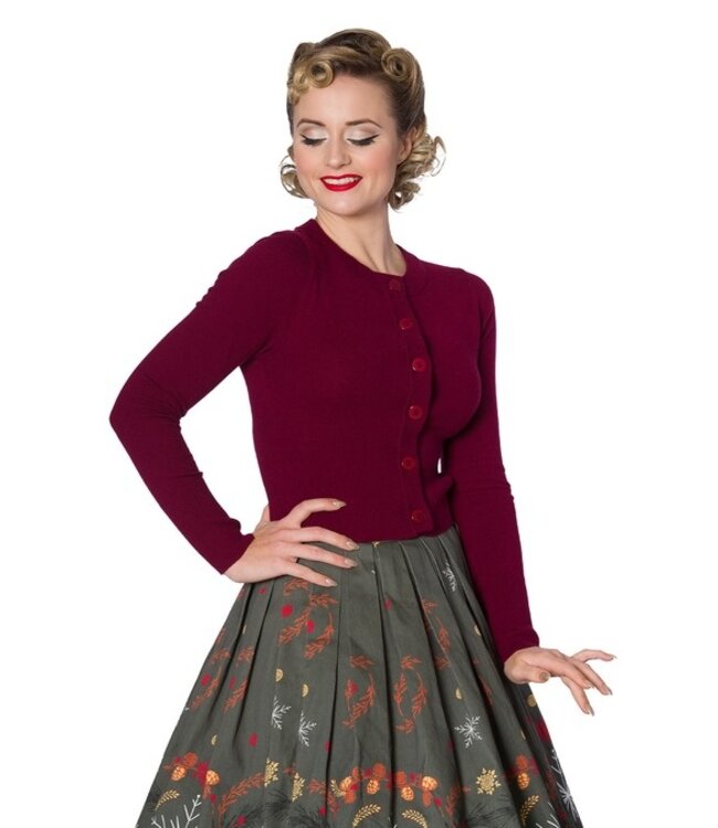 Dolly Cardigan - Burgundy