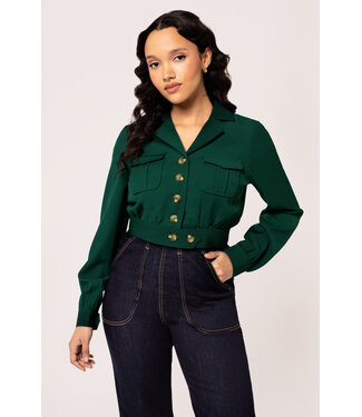 Hell Bunny Ravenwood Jacket - Dark Green