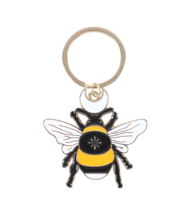 Forest Bee Enamel Keyring