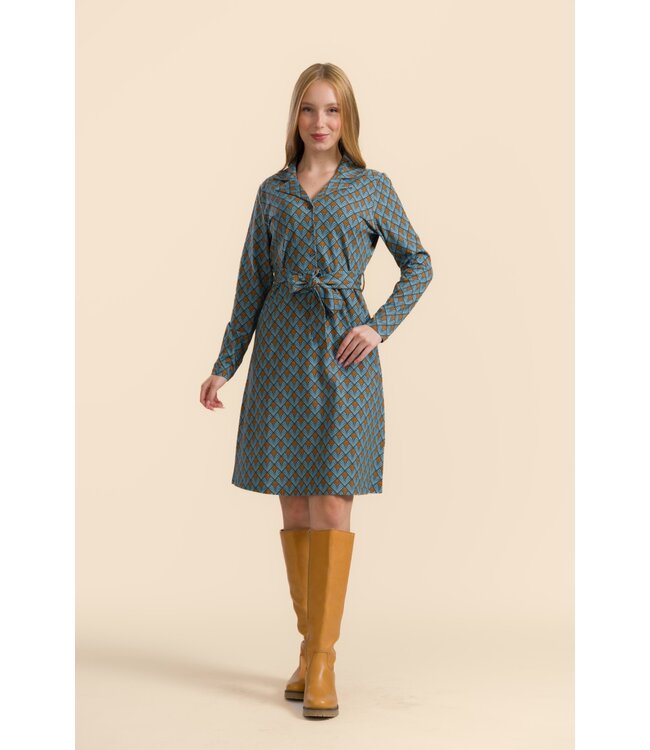 Monique dress - jungle green flowers