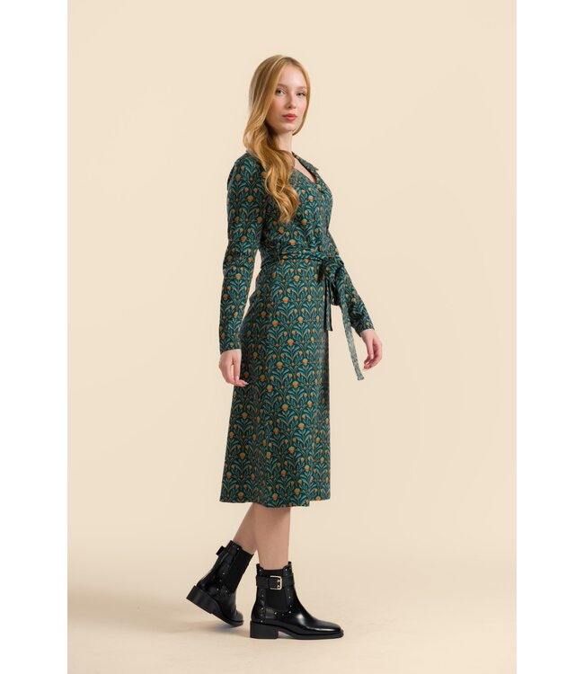 Marilyn dress - barock flower green