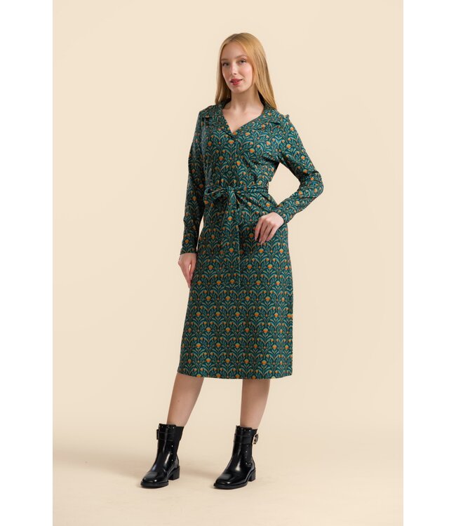 Marilyn dress - barock flower green