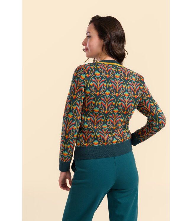 Knitted cardigan - Barok flowers