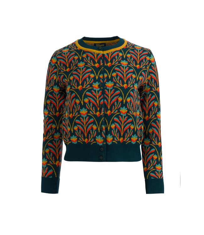 Knitted cardigan - Baroque flowers