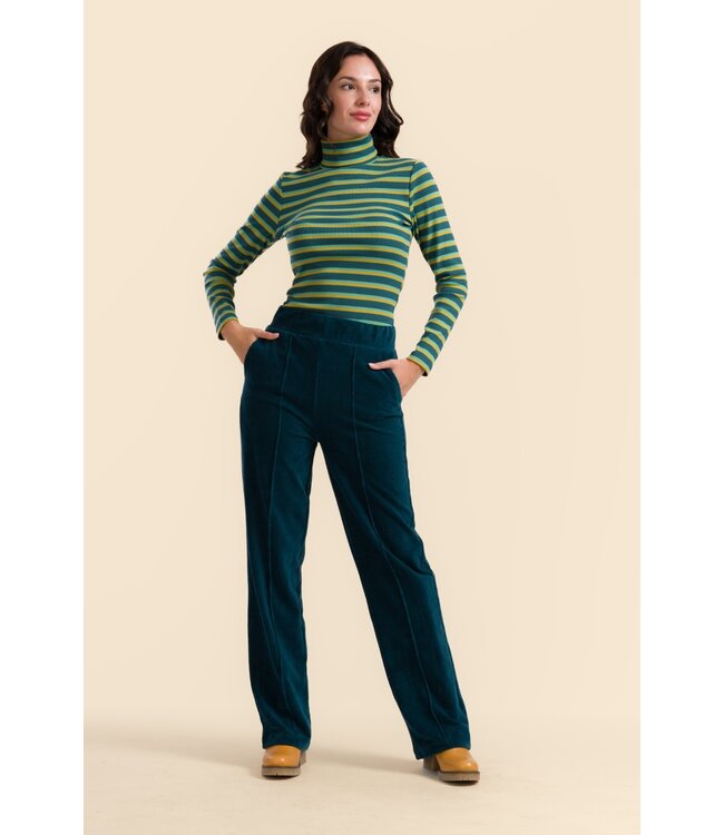 Hailey velvet trousers - petrol