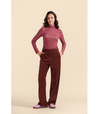 LaLaMour Hailey velvet trouwers - chocolate