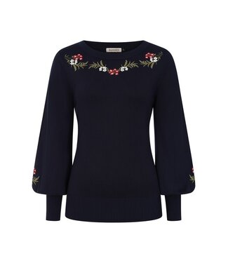Banned Navy Carla Romantic floral jumper