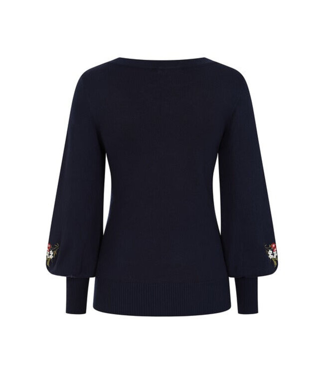 Navy Carla Romantic floral jumper