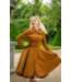 Hearts & Roses Caroline Swing Coat in Ochre Brown