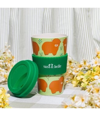 Sass & Belle Highland Cow Travel Coffee Cup