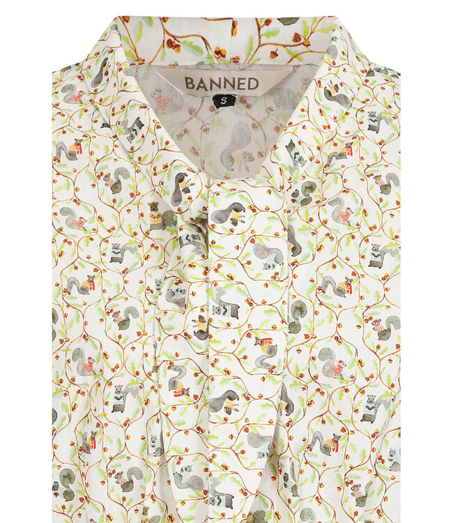 White Cherry squirrel Blouse