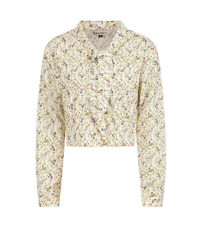 White Cherry squirrel Blouse
