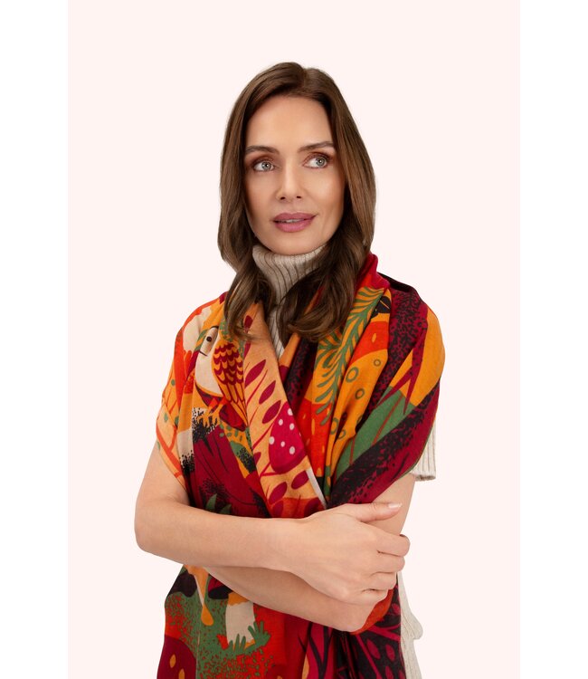 Print Scarf - Autumn Forest Friends