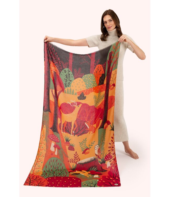 Print Scarf - Autumn Forest Friends