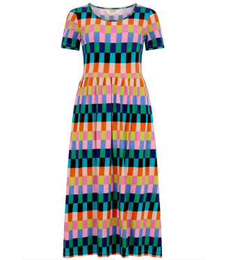 Sugarhill Brighton gina jersey midi dress - puzzle stripe