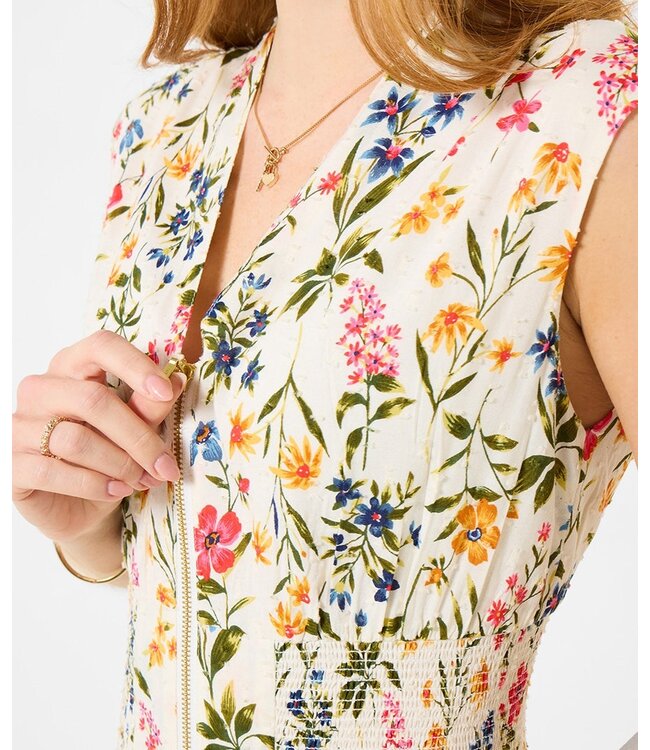 Jemima Floral Cotton Dobby Dress