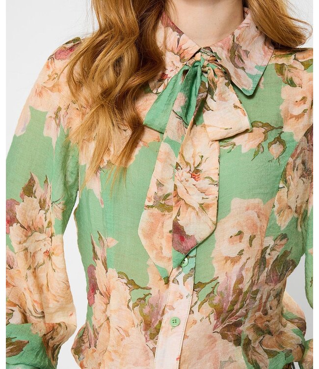 Olivia Printed Blouse with Detachable Tie