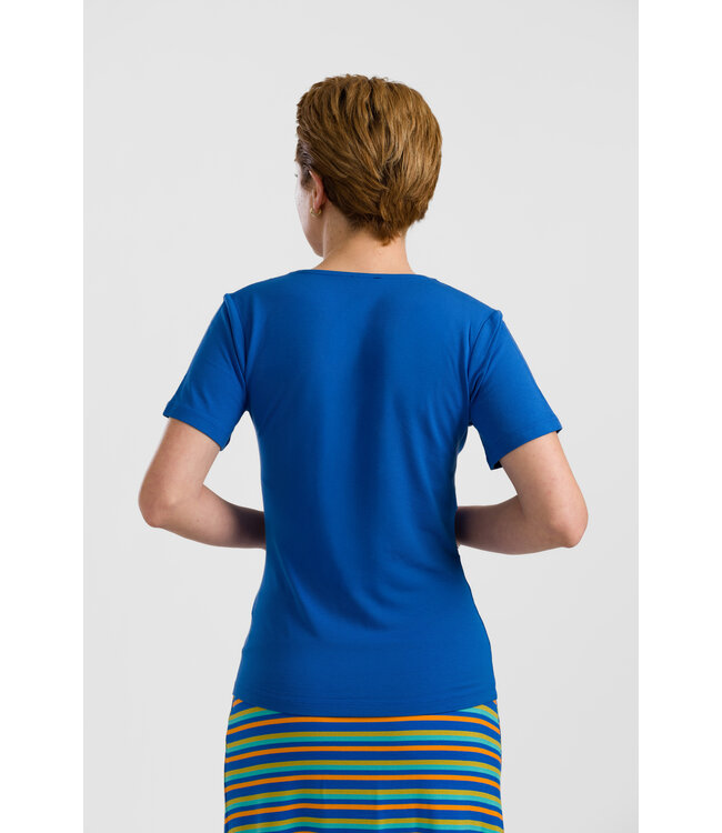 Angela Top Short Sleeve - Plain Blue