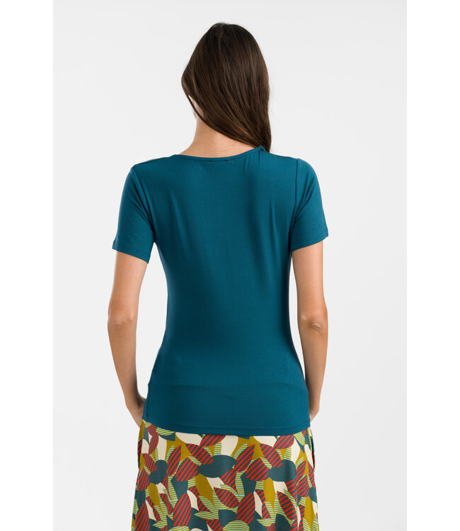 Angela Top Short Sleeve - Plain Petrol