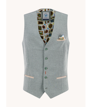 A Fish Named Fred Waistcoat pique - thyme