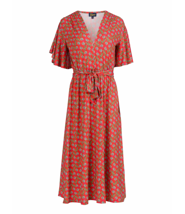 Trix Butterfly Sleeve Dress - Tropical Tango