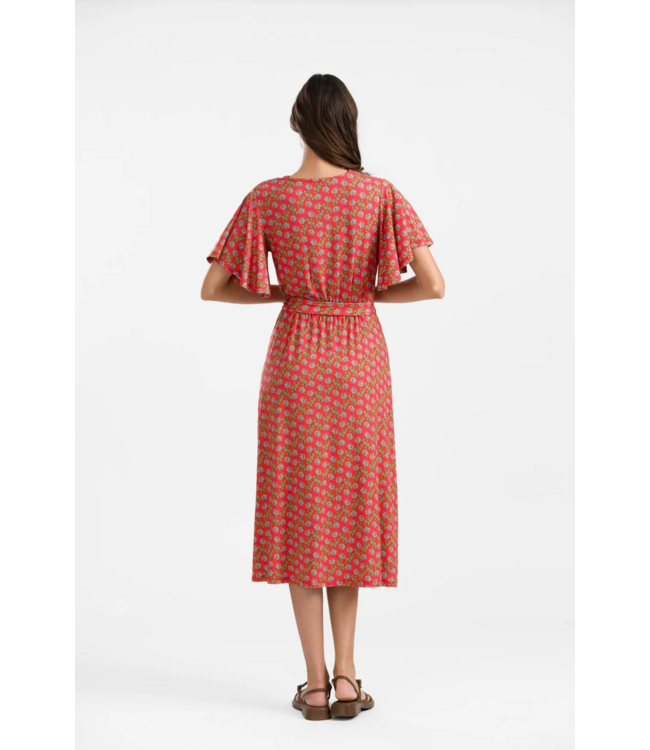 Trix Butterfly Sleeve Dress - Tropical Tango