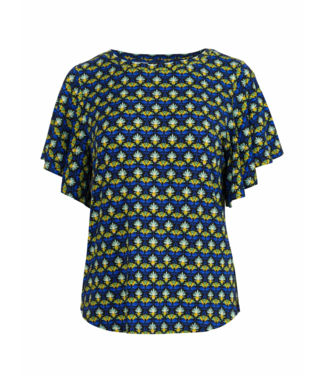 LaLaMour Sophie Top Short Butterfly Sleeve - Retro Flowers