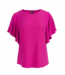 LaLaMour Sophie Top Short Butterfly Sleeve - Rib Fuchsia