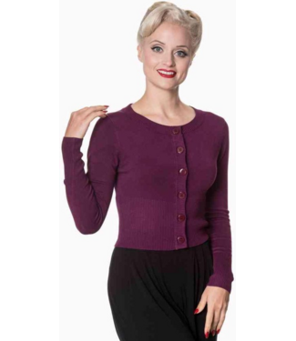 Banned Dolly Cardigan - Aubergine