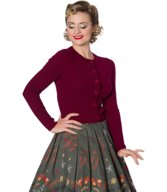 Banned Dolly Cardigan - Burgundy