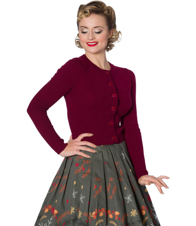 Dolly Cardigan - Burgundy