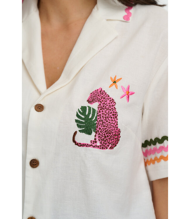 Michelle Shirt - Pink Leopard