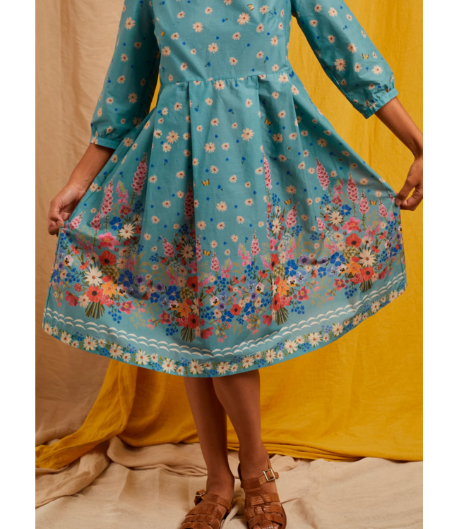 Philippa Dress - Teal Foxgloves