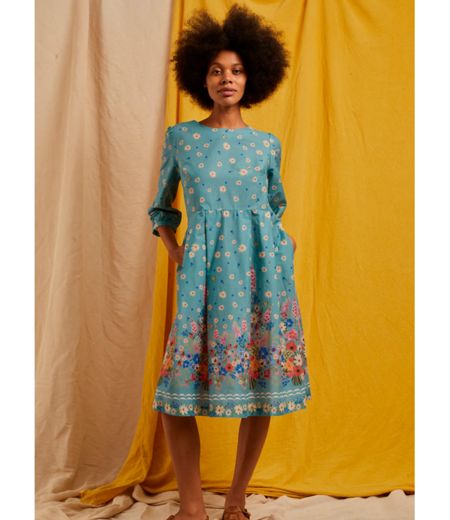 Philippa Dress - Teal Foxgloves