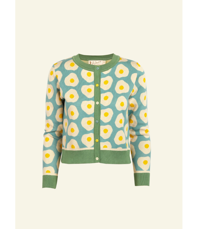 Vera - Teal Fried Egg Cardigan