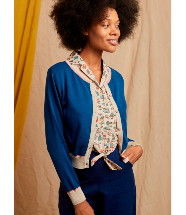 Vera - Blue Posies Cardigan