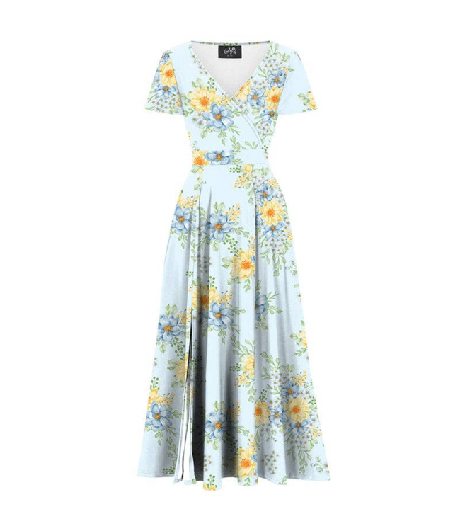 Lyra - Maxi Dress - Blue Spring Floral