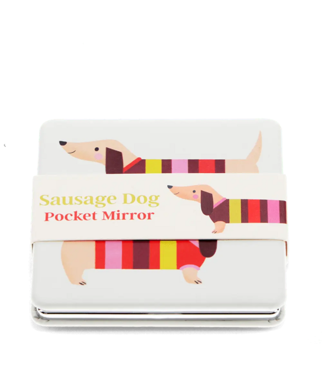 Square Pocket Mirror - Sausage Dog