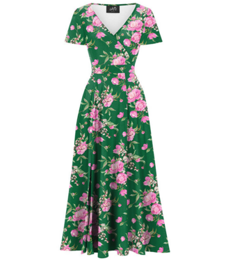 Lady V Lyra - Maxi Dress - Emerald Peony