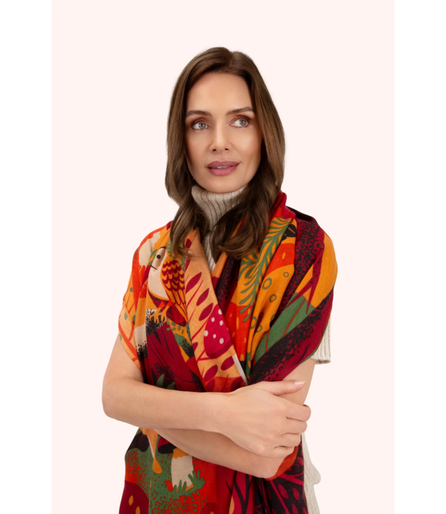 Print Scarf - Autumn Forest Friends
