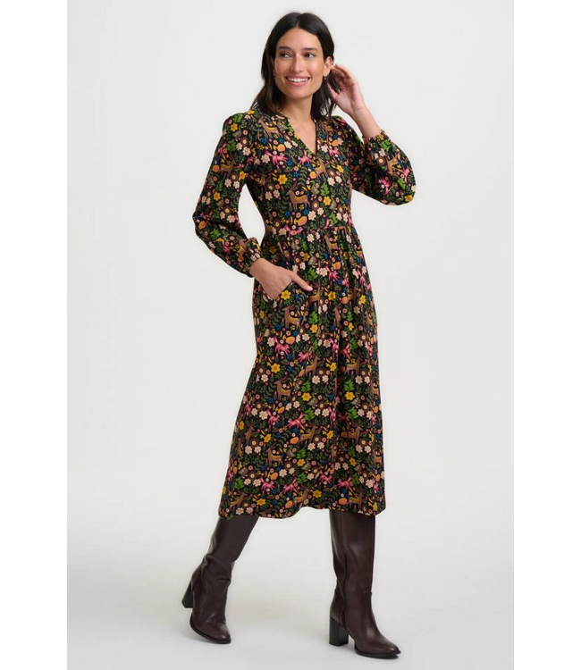 Nyla Jersey Midi Dress Forest Folklore