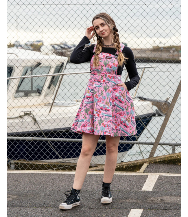 Palm Springs flared pinafore