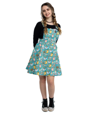 Run & Fly Rebel Romance Bloom & Brew Flared Pinafore Dress